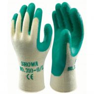 Showa 310 sømløse arbeidshansker i polyester/nylon, grønn/krem, 1 par