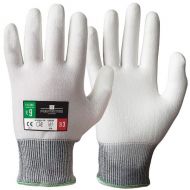 Granberg 116.540 Typhoon Fibre with Polyurethane Coating Cut Resistant Gloves, White, 12 Pairs