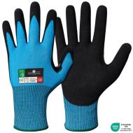 Granberg 116.547 Typhoon Liner, Sandy-Nitrile Palm Coating. Protector Cut-Resistant Gloves, Blue/Black, 12 Pairs