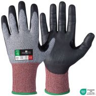 Granberg 116.591 Typhoon Material, Polyurethane Coating Cut Resistant Gloves, Black/Grey, 12 Pairs