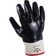 Showa 7166R Heldppet Nitril With Cuff Work Gloves, Black, 1 Pair