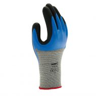 Showa 376 Seamless Hagane Coil Cut Resistant Gloves, Blue/Black, 1 Pair