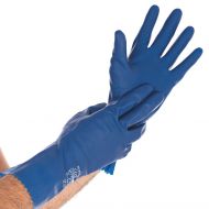 Franz Mensch Latex glatte kjemiske beskyttelseshansker, blå, 10 x 1 par