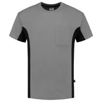 Tricorp Workwear Bi-Color T-Shirt With Chest Pocket 102002, Grey/Black, 1 Piece
