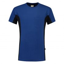 Tricorp Workwear Bi-Color T-Shirt With Chest Pocket 102002, Royal Blue/Navy, 1 Piece
