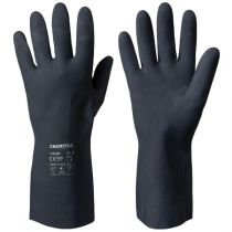 Granberg Chemstar Neoprene Chemical Resistant Gloves, Black, 6 Pairs
