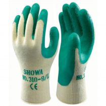 Showa Seamless Polyester/Nylon Work Gloves, Green/Cream, 1 Pair