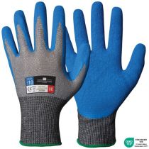Granberg 116.530 Crinkled Latex Coating, Typhoon HPPE Liner Assembly Gloves with Cut Protection, Blue/Grey, 12 Pairs