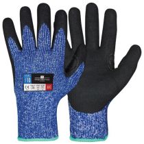 Granberg 116.580 Typhoon Fibre with Sandy Nitrile Coating Cut Resistant Winter Gloves, Blue/Black, 12 Pairs