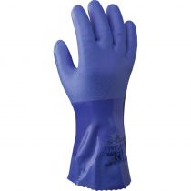 Showa 660 Pvc Powerful Chemical Resistant Gloves, Blue, 1 Pair