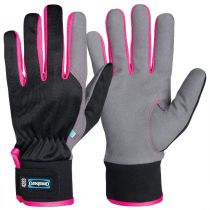 Granberg 120.4283 MacroSkin Pro with Elastic Polyester Back with Velcro Closure, Unlined Assembly Gloves, Black/Grey/Pink, 12 Pairs