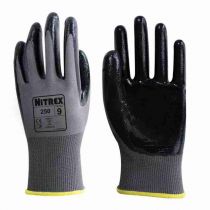 Nitrex High Dexterity & Grip Palm Nitrile Gloves, Grey/Black, 10 x 10 Pairs