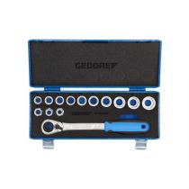 Gedore Blue Line, 19 SKU-20, 14-pcs Socket Set 1/2 inch, 10-24 mm, 1 Set