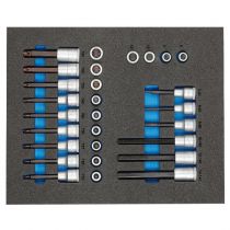 Gedore Blue Line, TS CT2-ITX19, skrutrekkerbitssokkelsett 1/2 tomme In Ct Tool Module, 1 sett