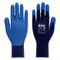 Nitrex 299t latexbelagt fleece foret termisk resistente hansker, blå, 6 x 10 par