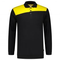 Tricorp Workwear Bicolor Polo-Neck Sweater Contrasting Seams 302004, Black/Yellow, 1 Piece