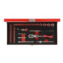 Gedore Red Line, R49044033, 33-pcs Socket Set, Size 4-13 mm, 1 Set