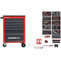 Gedore Red Line, R21560002, 166-pcs Tool Set in Mechanic Workshop Trolley, 1 Set