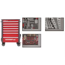 Gedore Red Line, R22071004, 129-pcs Tool Set In T Trolley Wingman, Red, 1 Set