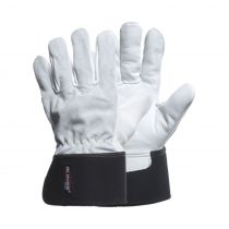 Gloves Pro Combi Split Kevlar Work Gloves, White/Black, 12 Pairs
