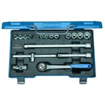 Gedore Blue Line, D 30 GMU-3, 17-pcs UD Profile Socket Set 3/8 inch, 6-19 mm, 1 Set