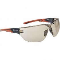 Bolle Safety Nesspcsp Ness+ Brown Lens Platinum Hard Coat og Anti-Fog Coating Safety Glasses, Black/Orange, 10 Pieces