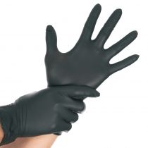 Hygonorm Powder Free Allfood Safe Nitrile Gloves, Black, 10 x 250 Piece