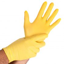 Hygo Star Powder Free Safe Light Nitrile Gloves, Yellow, 10 x 100 Piece
