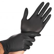 Hygo Star Powder Free Safe Light Nitrile Gloves, Black, 10 x 100 Piece