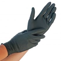 Hygo Star Powder Free Extra Safe Nitrile Gloves, Black, 10 x 100 Piece