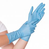 Hygo Star Powder Free Safe Long Nitrile Gloves, Blue, 10 x 100 Piece