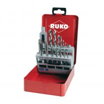 Ruko 245004 Single-Cut Tap Set (15-Piece) HSS in Steel Case, 1 Piece