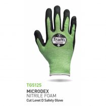 Traffi TG5125 Lightweight Nitrile Foam Gloves, Black/Green, 100 Pairs