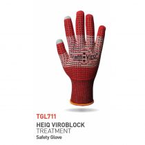 Traffi TGL711 Knitted HEIQ Viroblock Gloves, Red/Grey, 200 Pairs