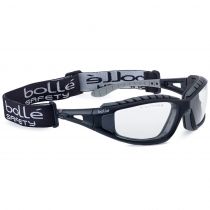 Bolle Safety Tracpsi Tracker Clear Lens Platinum Hard Coat og Anti-Fog Coating Safety Glasses, Black/Grey, 10 Pieces