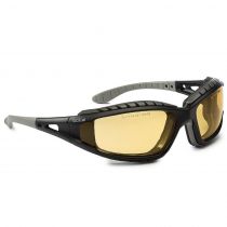 Bolle Safety TracpSJ Tracker Yellow Lens Platinum Hard Coat og Anti-Fog Coating Safety Glasses, Black/Grey, 10 Pieces