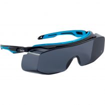 Bolle Safety Tryotgpsf Tryon Smoke Lens OTG Platinum Hard Coat PC -ramme, svart/blå, 10 stykker