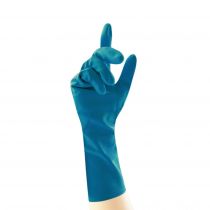 Unigloves UCHG300XB Unicare Cotton Flock-Lined Latex Reusable Household Gloves, Blue, 12 x 12 Pieces