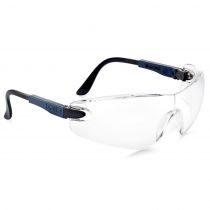 Bolle Safety Vipci Viper Clear Lens Clear PC Lens Justerbare templer Ledningssikkerhetsbriller, svart/blå, 10 stykker