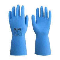 Nitrex 612 Chemical Gauntlet Slitebestandige hansker, blå, 10 x 10 par