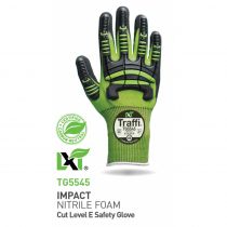 Traffi TG5545 Impact Nitrile Foam Cut Level E Safety Gloves