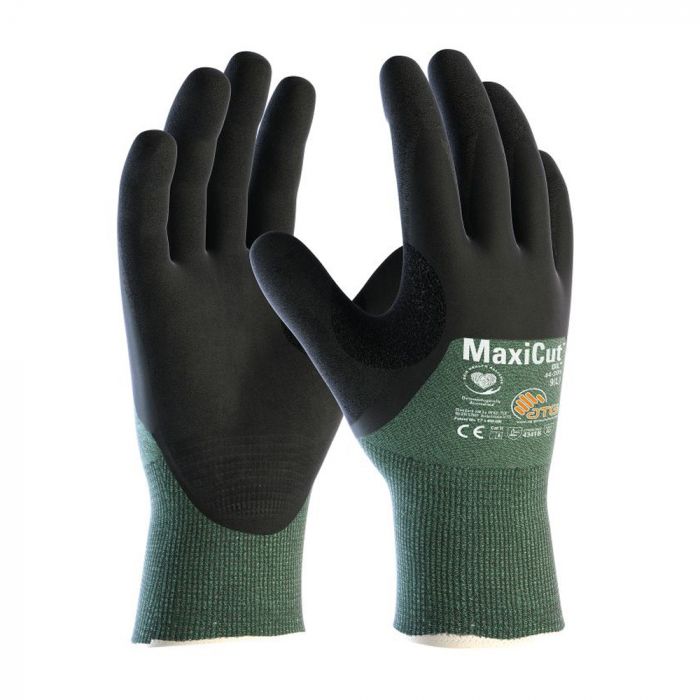 ATG MaxiCut Dark Green 3B 3/4 Oil Gloves, 12 Pairs