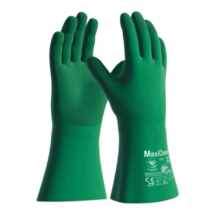 ATG MaxiChem Green Tritech Gloves, 12 Pairs
