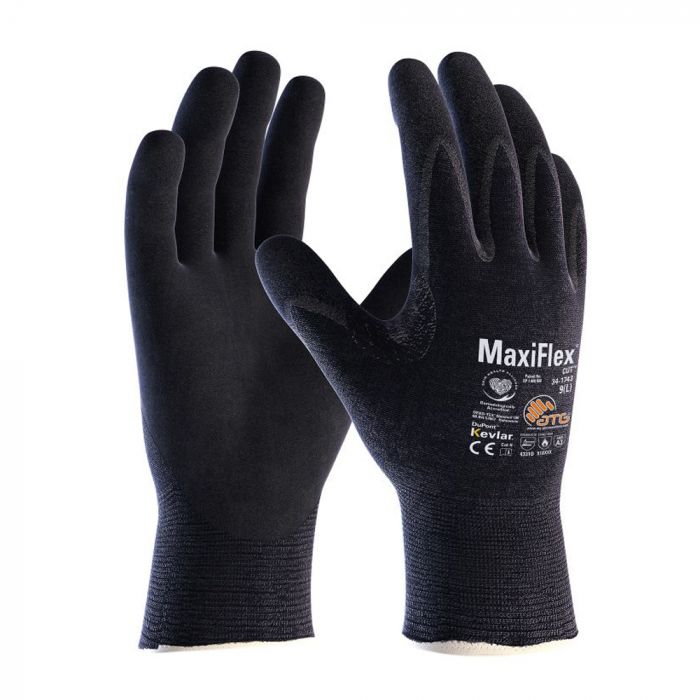 ATG MaxiFlex Black Cut Kevlar 3D hansker, 12 par ,SBG-34-1743