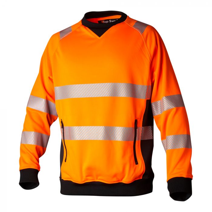 Top Swede 132 Sweatshirt, Fluoresant Orange/Sort, 1 stk ,SBG-132029025