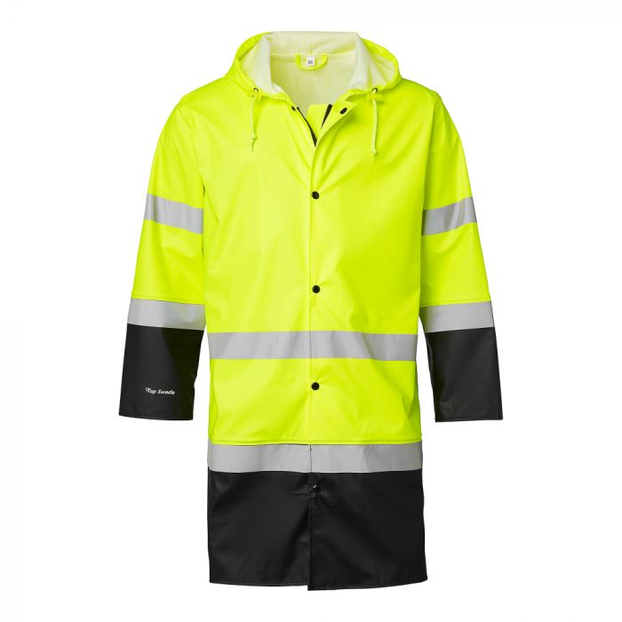 Top Swede 181 Rain Hi-Vis Coat, Fluoresant Yellow/Sort, 1 stk. ,SBG-181094015