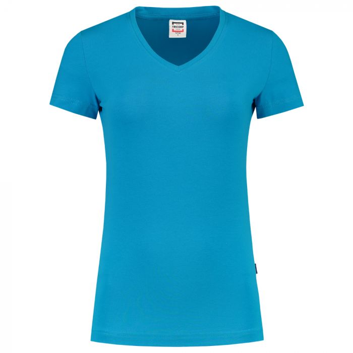 Tricorp Casual Kvinner Fitted V-Hals T-Skjorte 101008, Turkis, 1 Stykke, SUT-101008Turquoise