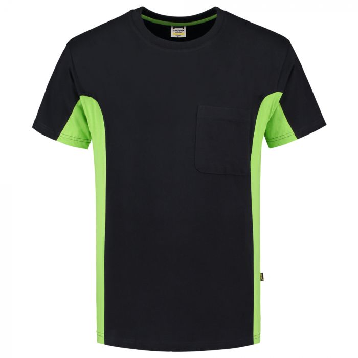 Tricorp Workwear Bi-Color T-Skjorte Med Brystlomme 102002, Svart/Lime, 1 Stykke, SUT-102002BlackLime