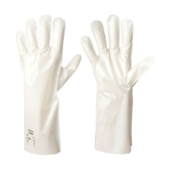Ansell Kjemikaliebestandige hansker med laminert film, hvit, 1 par