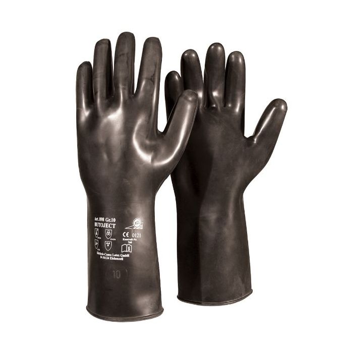 KCL Butoject Uforet Butyl Kjemikaliebestandige hansker, svart, 1 par